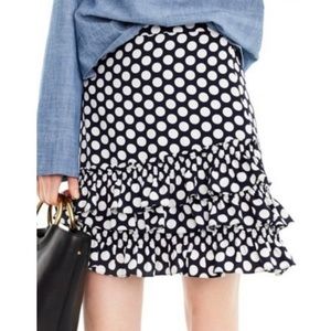 NWT J Crew Dotted Ruffle skirt